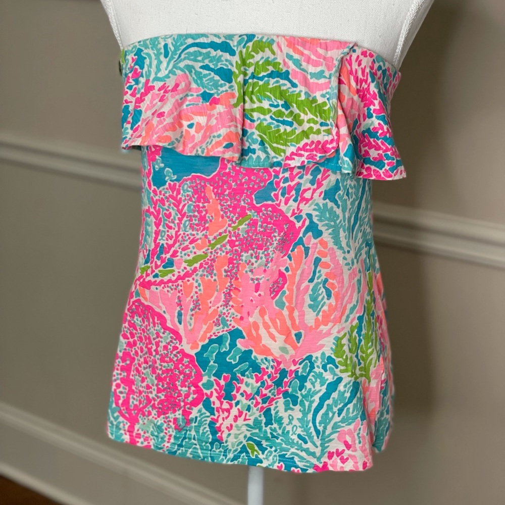 Lilly Pulitzer Wiley Tube Top Lets Cha Cha Neon SM
